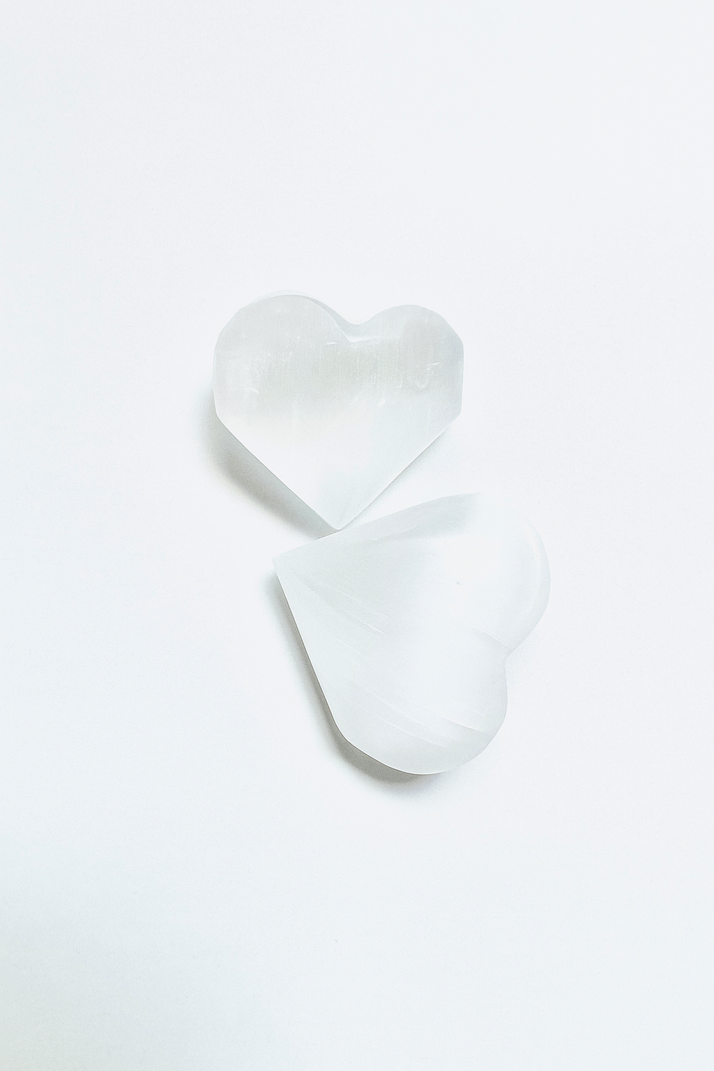 The Cleansing Heart Stone – Polished Selenite Palm Stone