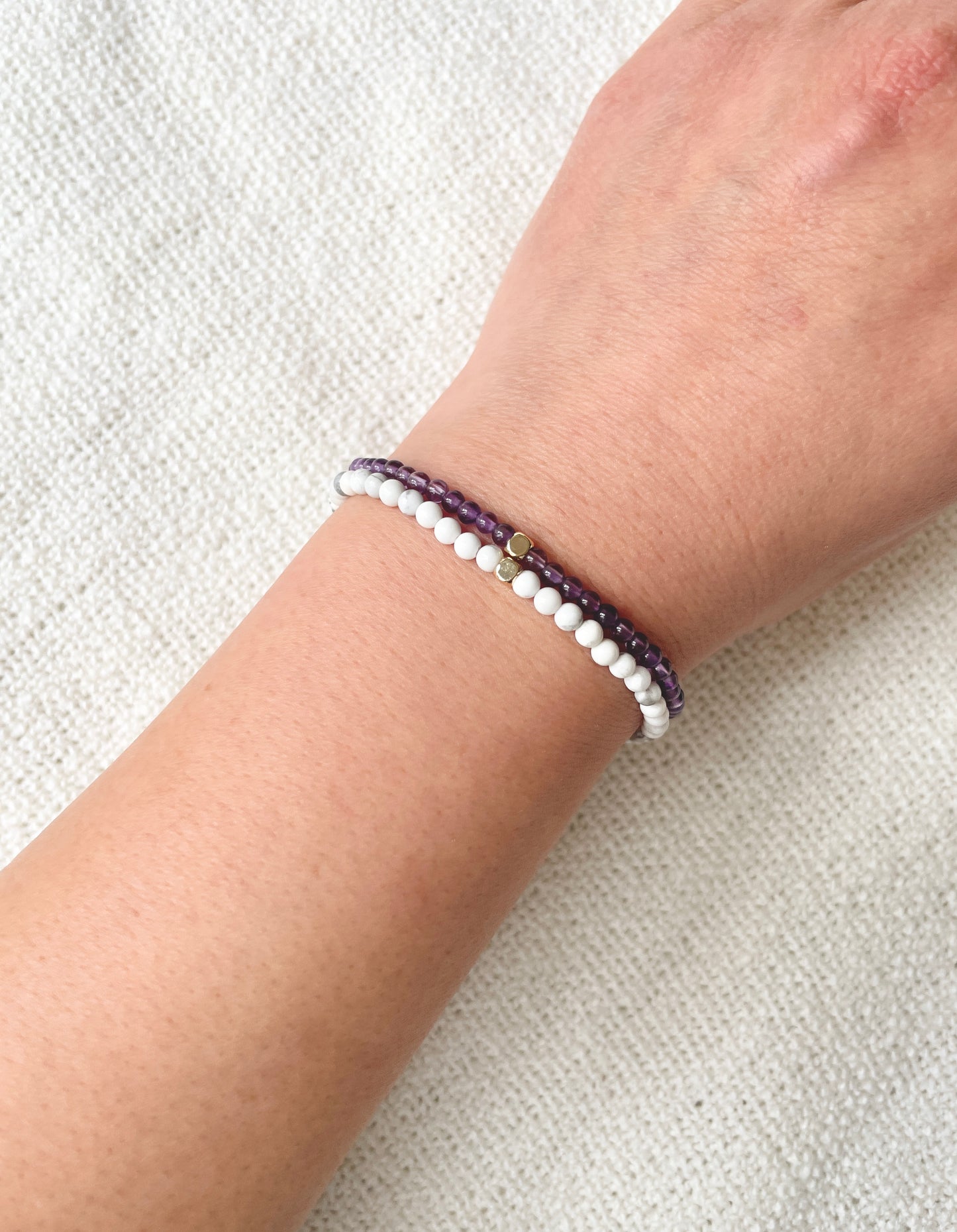 The Calm Ritual Set – Howlite & Amethyst Duo