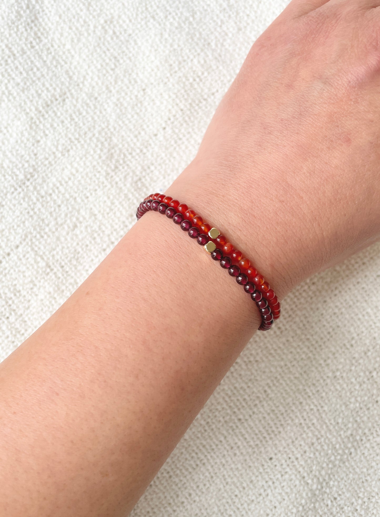 The Vitality Duo – Garnet & Carnelian Bracelet Set