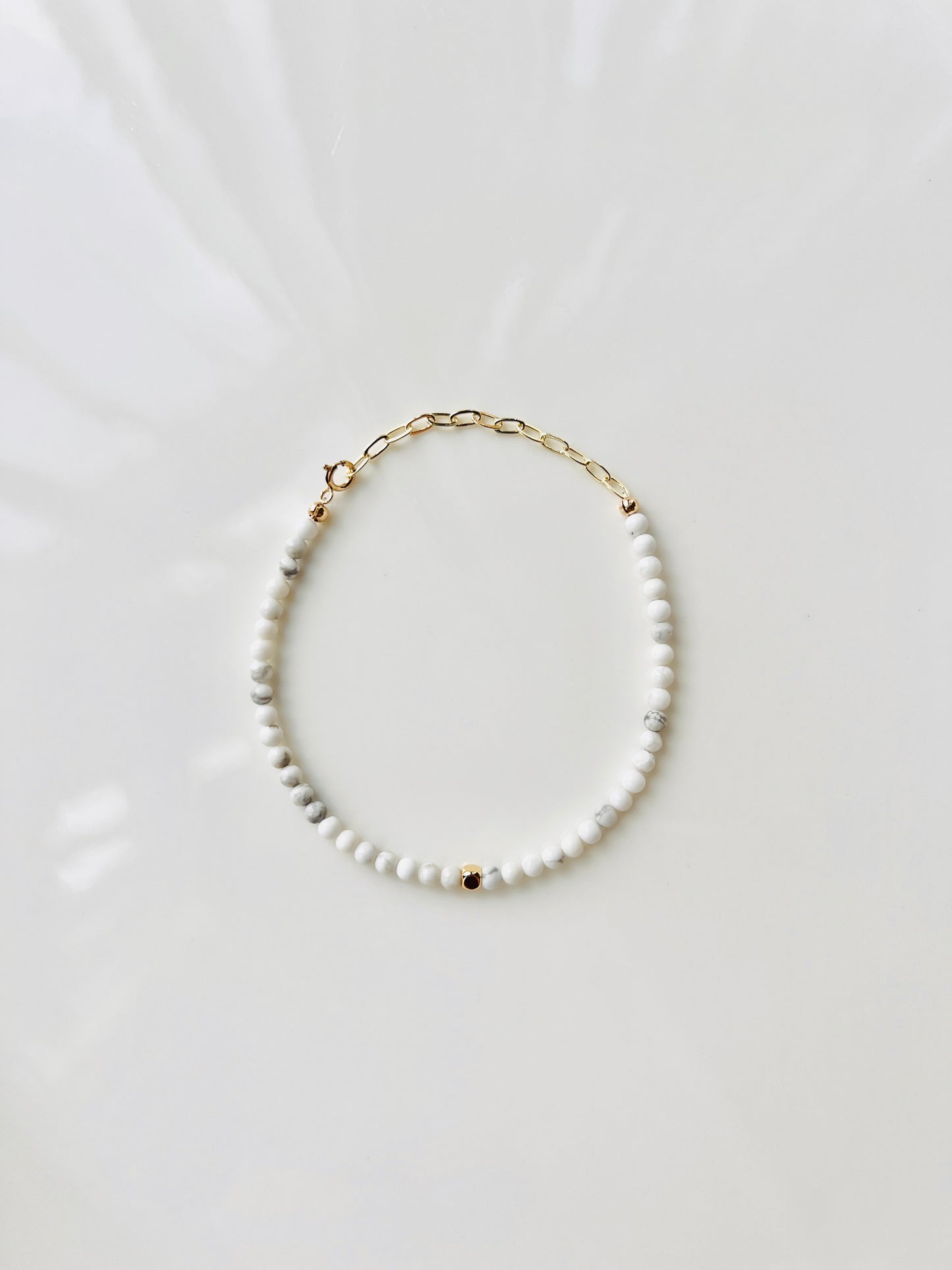 The Stillness Ritual Bracelet – White Howlite & Gold-Filled