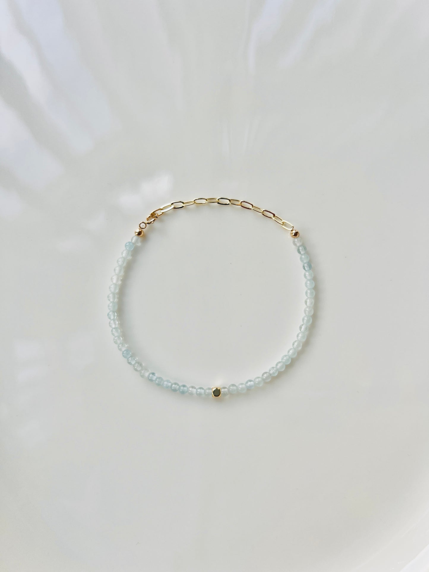 The Flow State Bracelet – Aquamarine & Gold-Filled