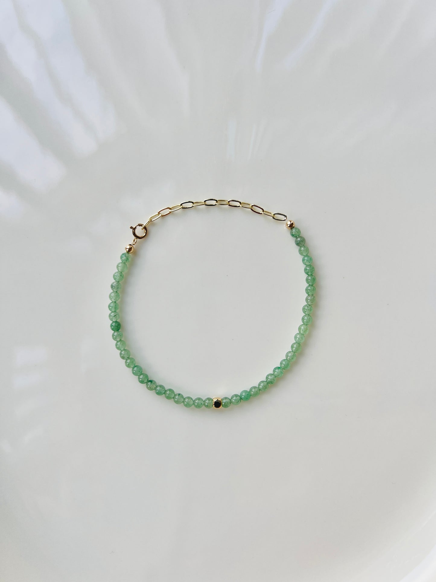 The Opportunities Opening Bracelet – Green Aventurine & Gold-Filled