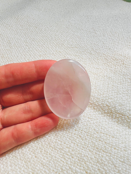 The Heartfelt Ritual Stone – Polished Rose Quartz Worry Stone