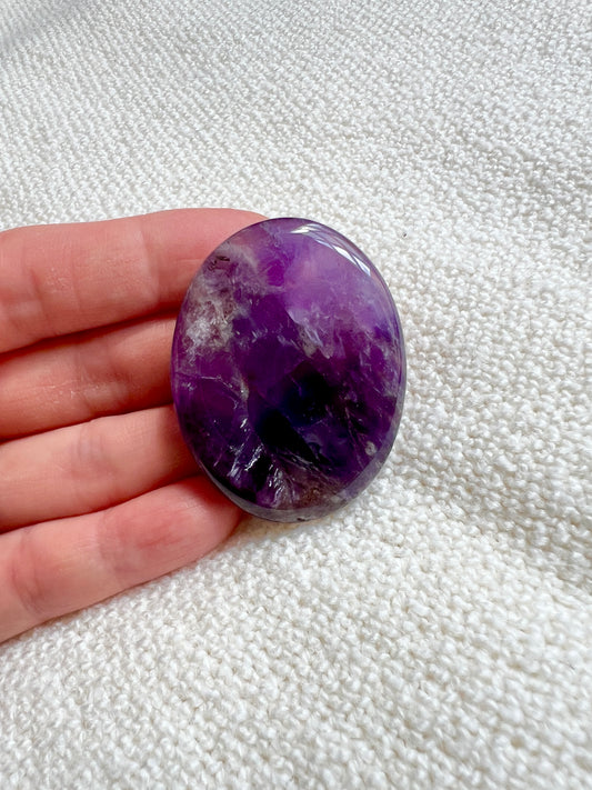 The Balance Ritual Stone – Polished Amethyst Worry Stone
