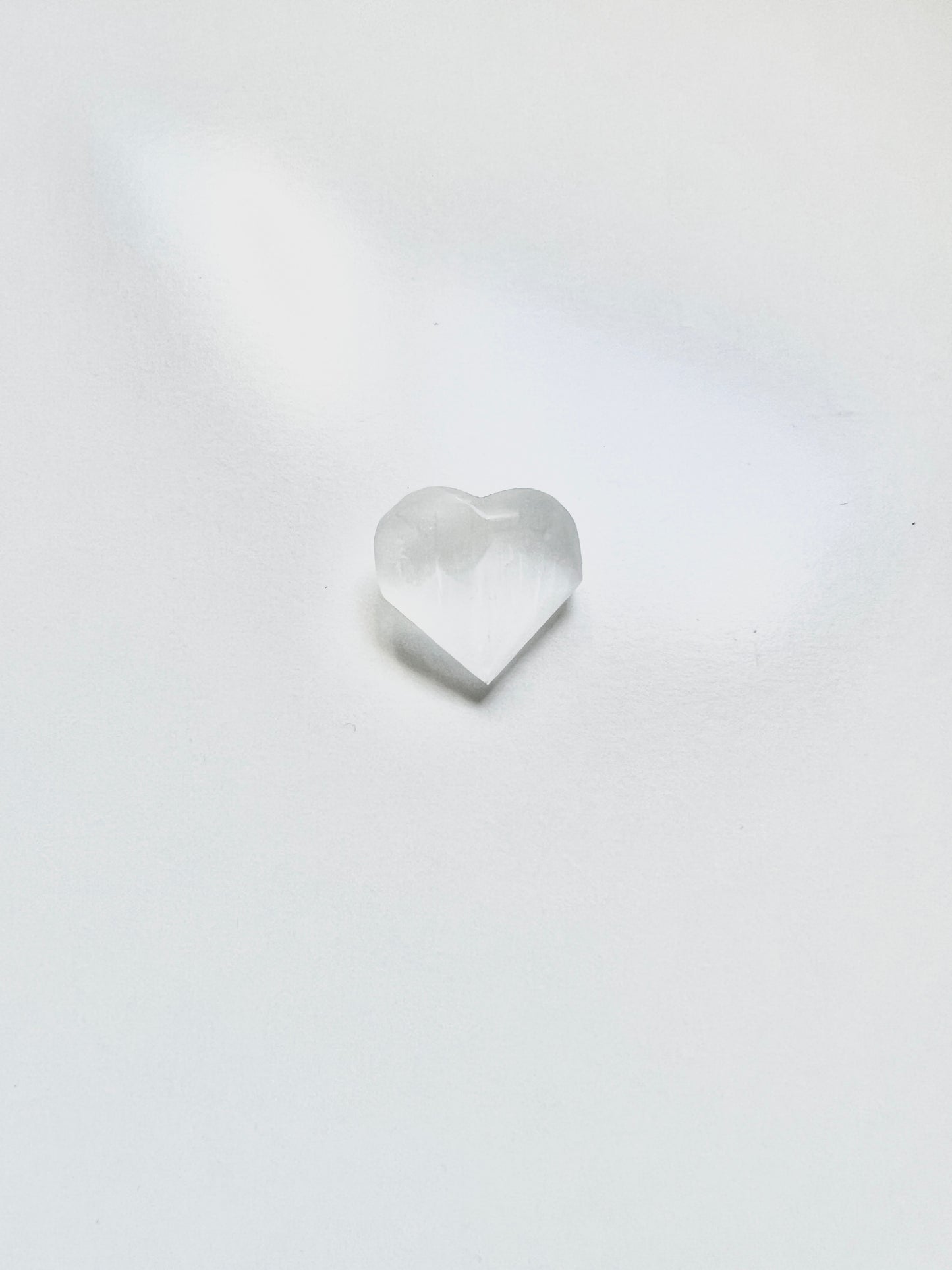 The Cleansing Heart Stone – Polished Selenite Palm Stone