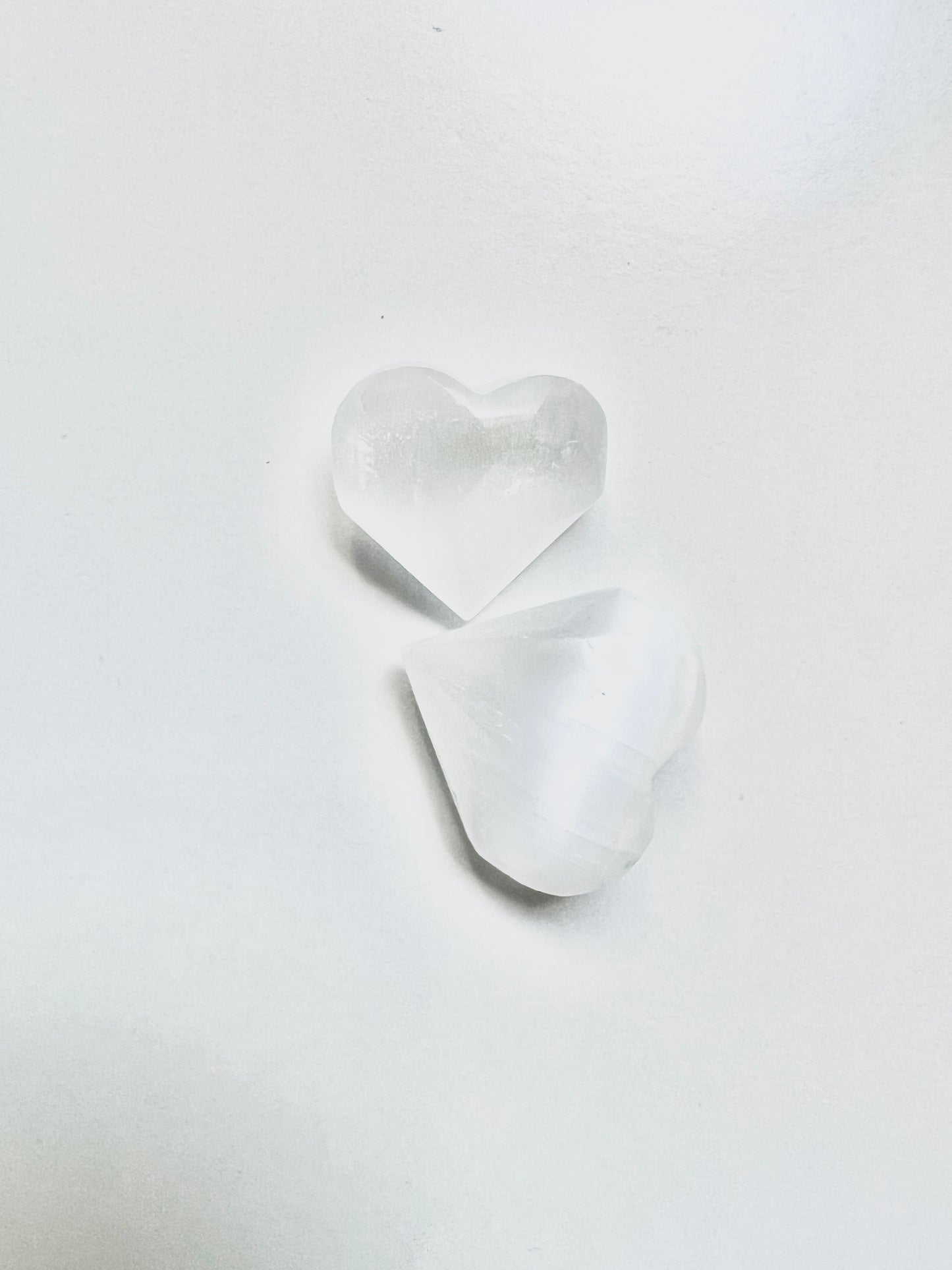 The Cleansing Heart Stone – Polished Selenite Palm Stone