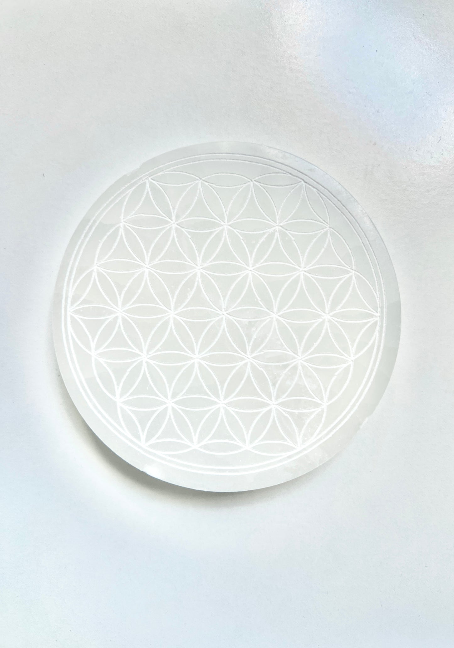 Flower of Life - Selenite Charging Plate