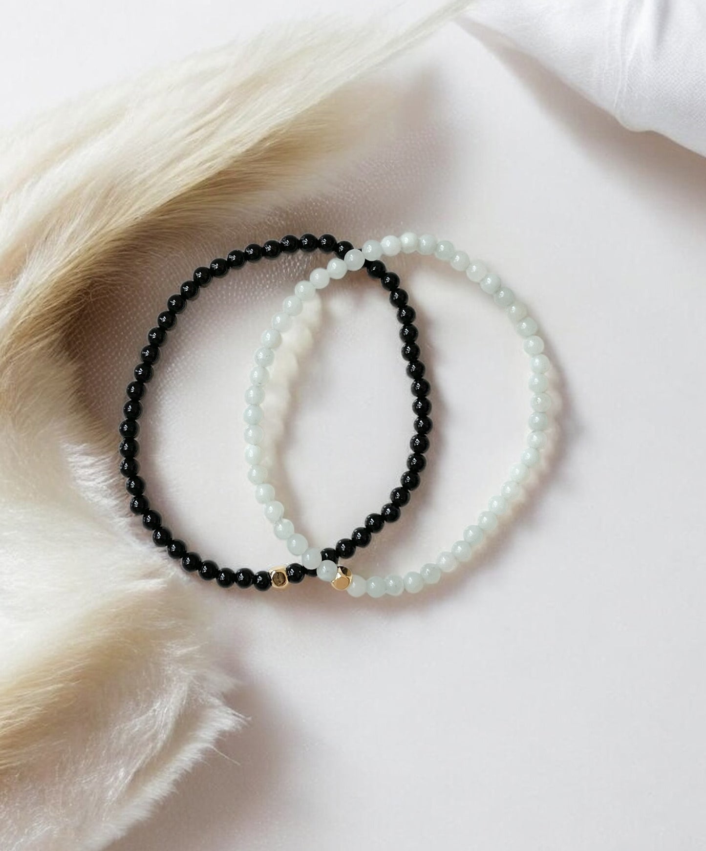 The Power Stack – Amazonite & Black Onyx Bracelet Set