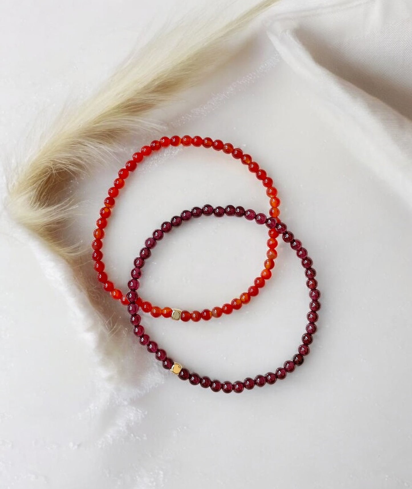 The Vitality Duo – Garnet & Carnelian Bracelet Set
