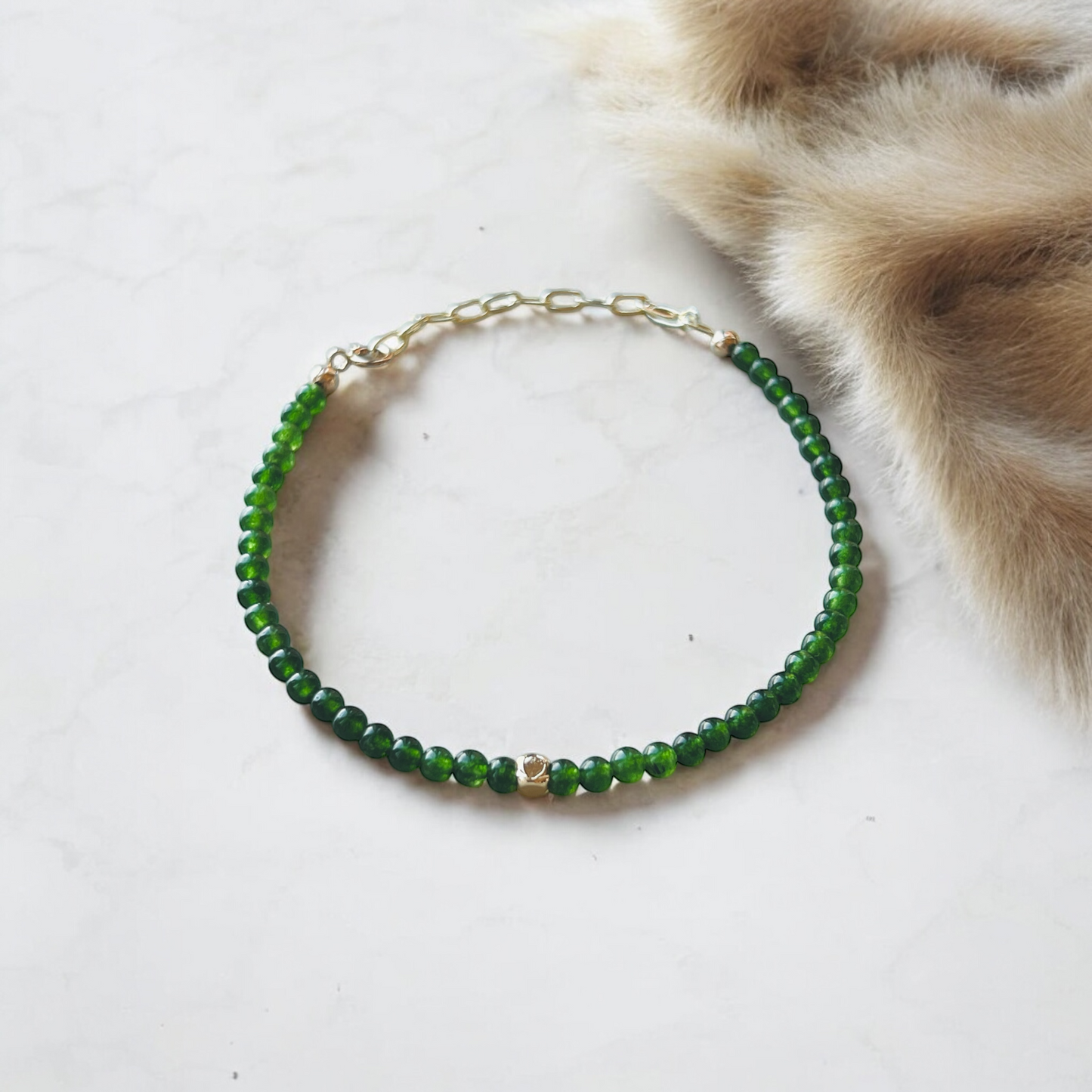 The Vital Wellbeing Ritual Bracelet – Green Jade & Gold-Filled
