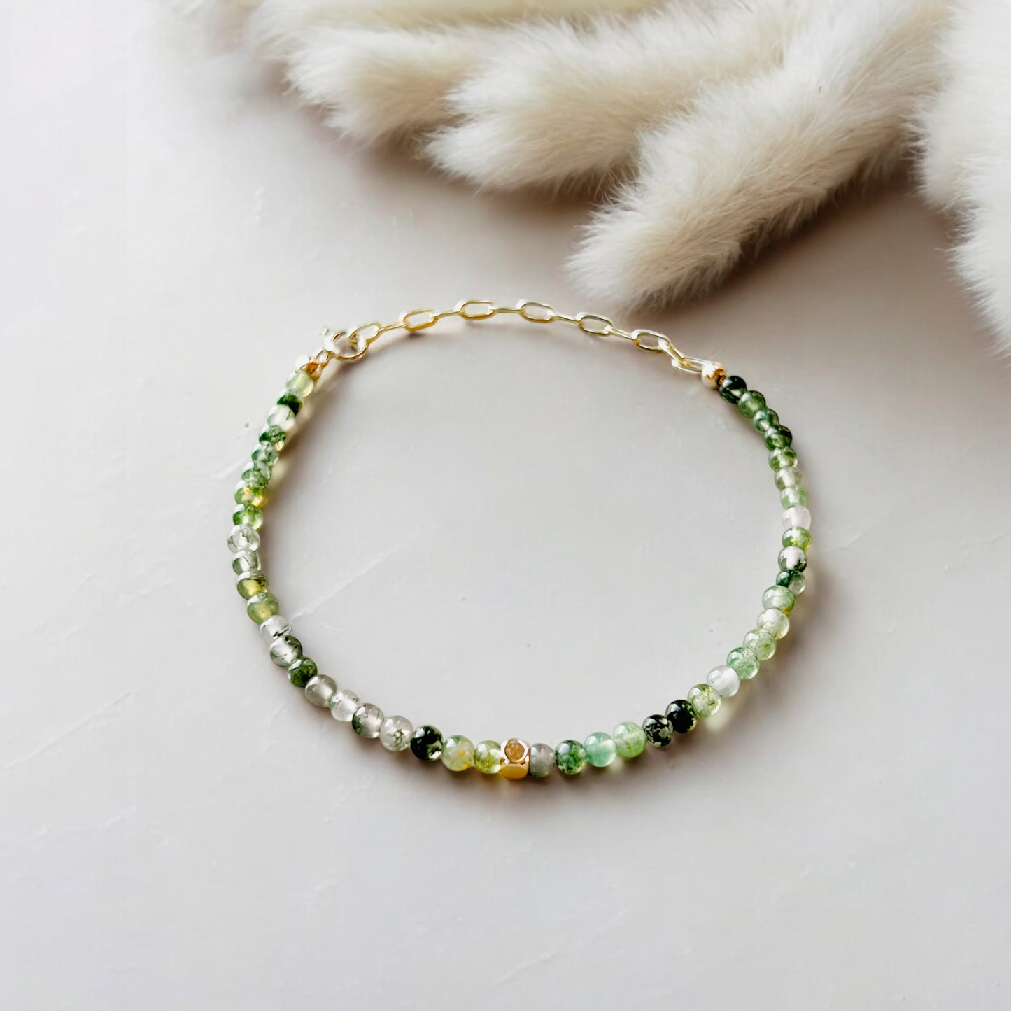 The Growth Ritual Bracelet – Moss Agate & Gold-Filled