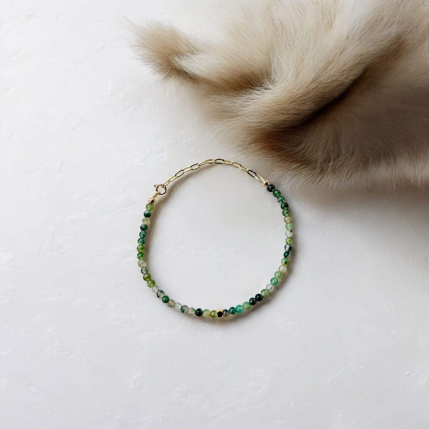 The Growth Ritual Bracelet – Moss Agate & Gold-Filled