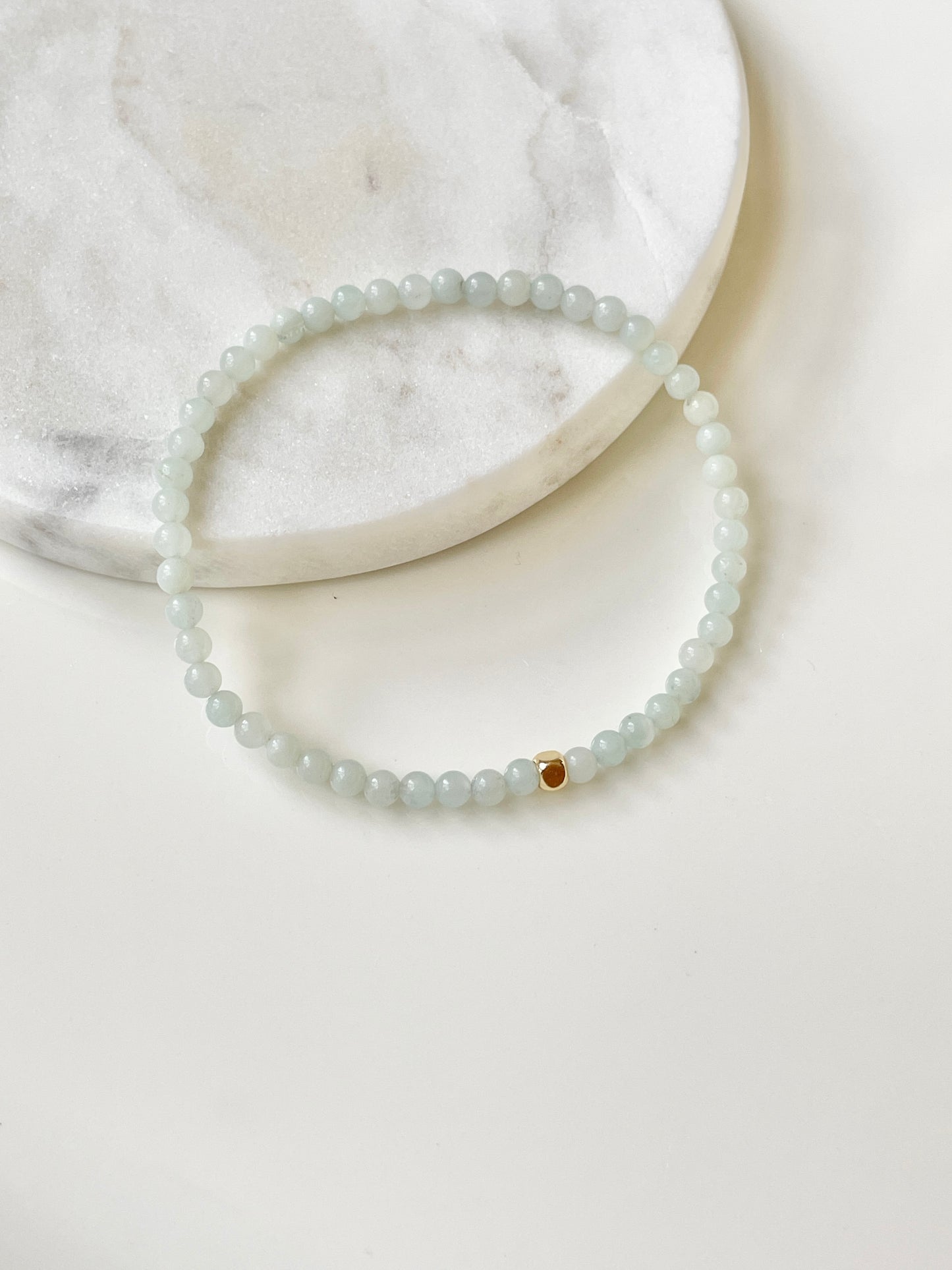 Dainty Amazonite Bracelet, Single Gold Accent, For Confidence