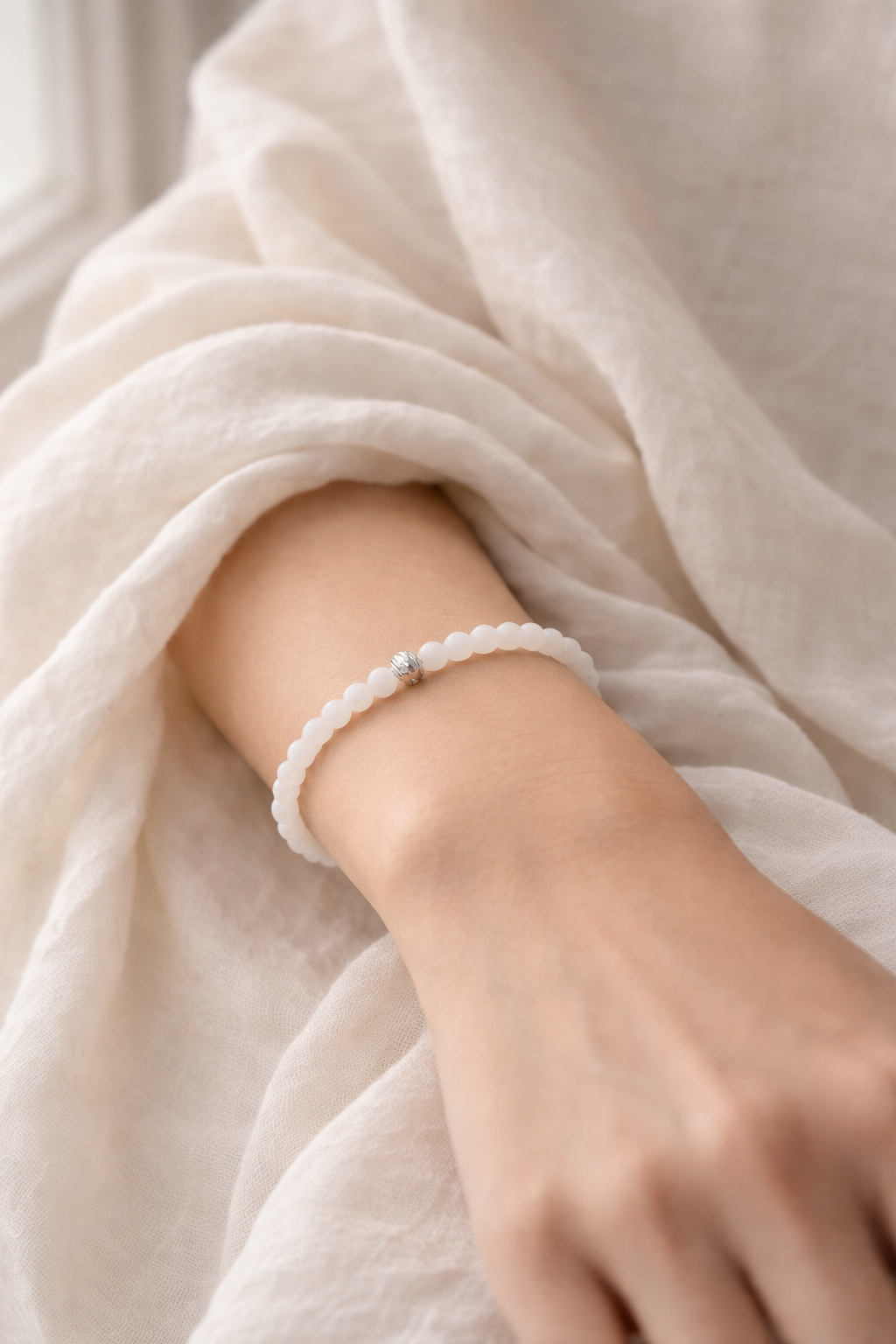 White Jade Gold Vermeil Bracelet Fable Stones