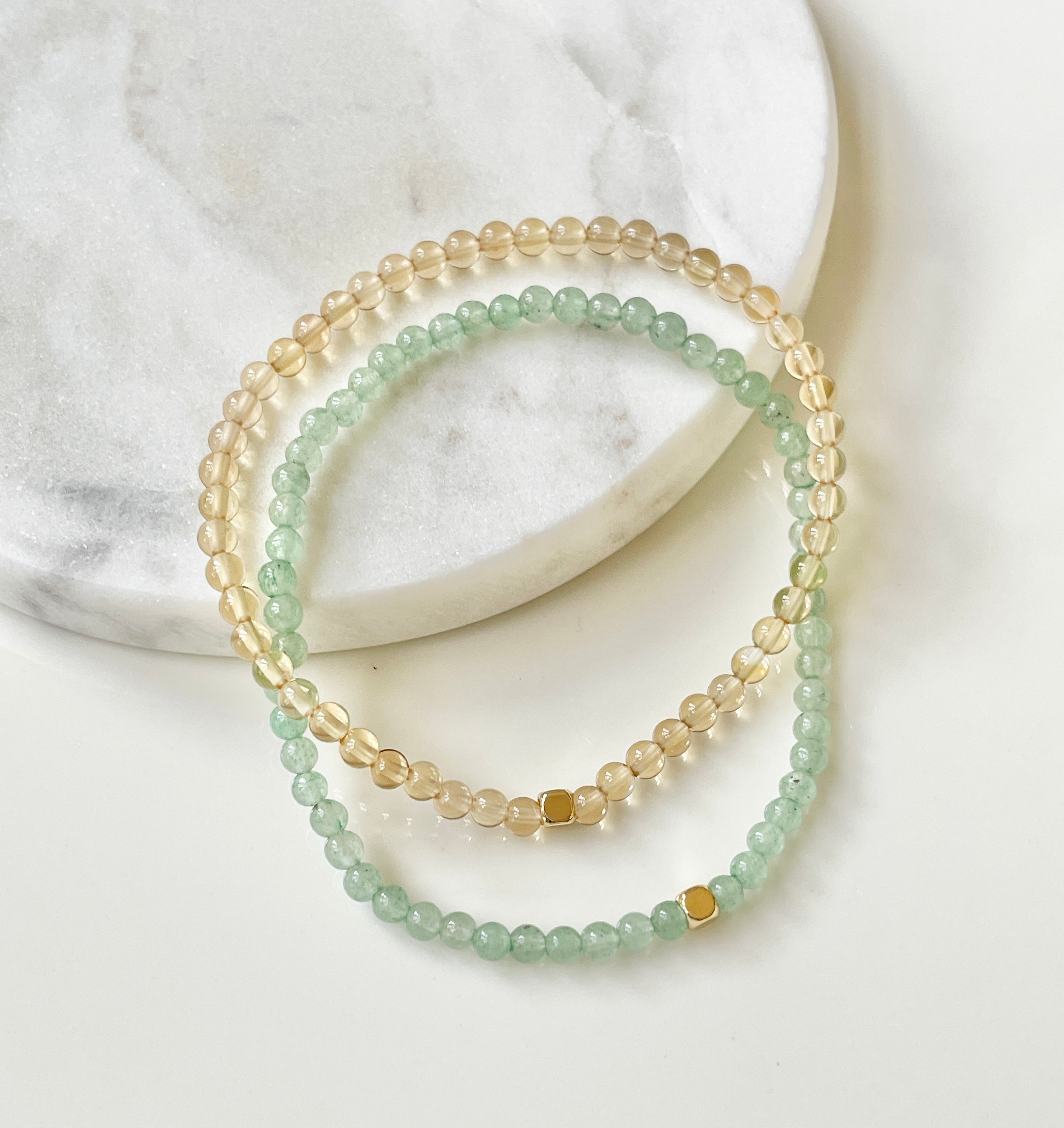 Aventurine Citrine Bracelet Set Fable Stones