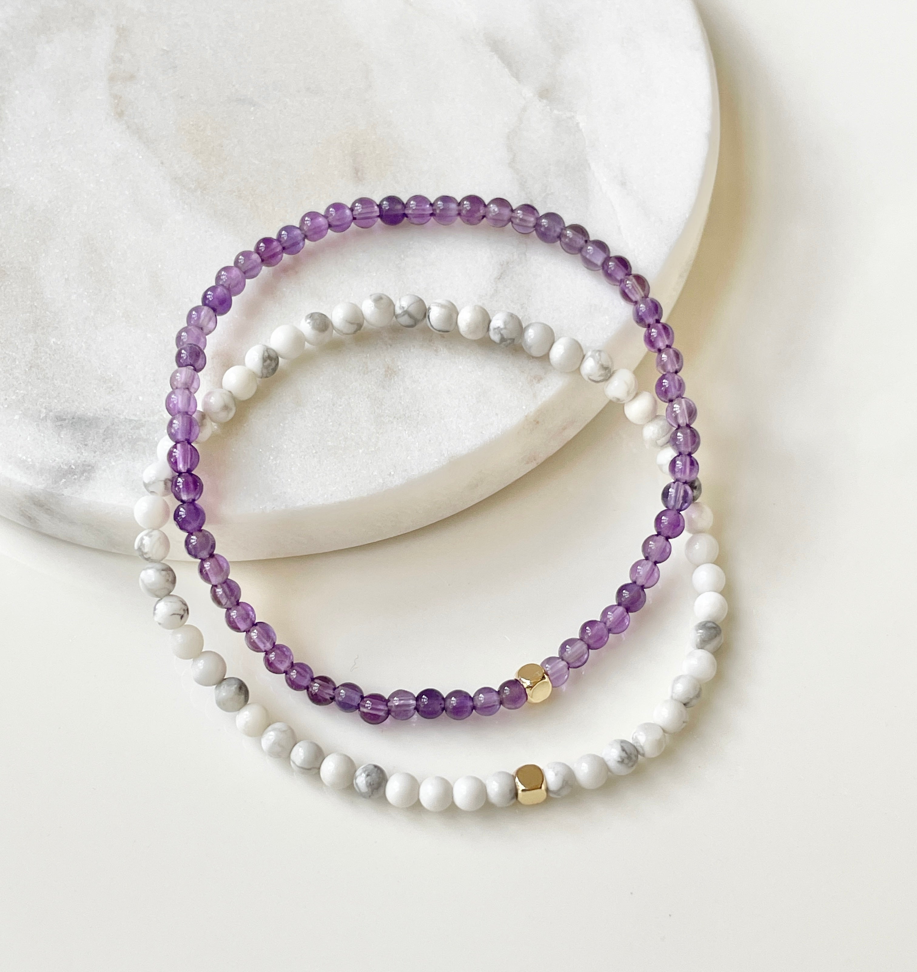 Howlite & Amethyst Bracelet Stack Fable Stones