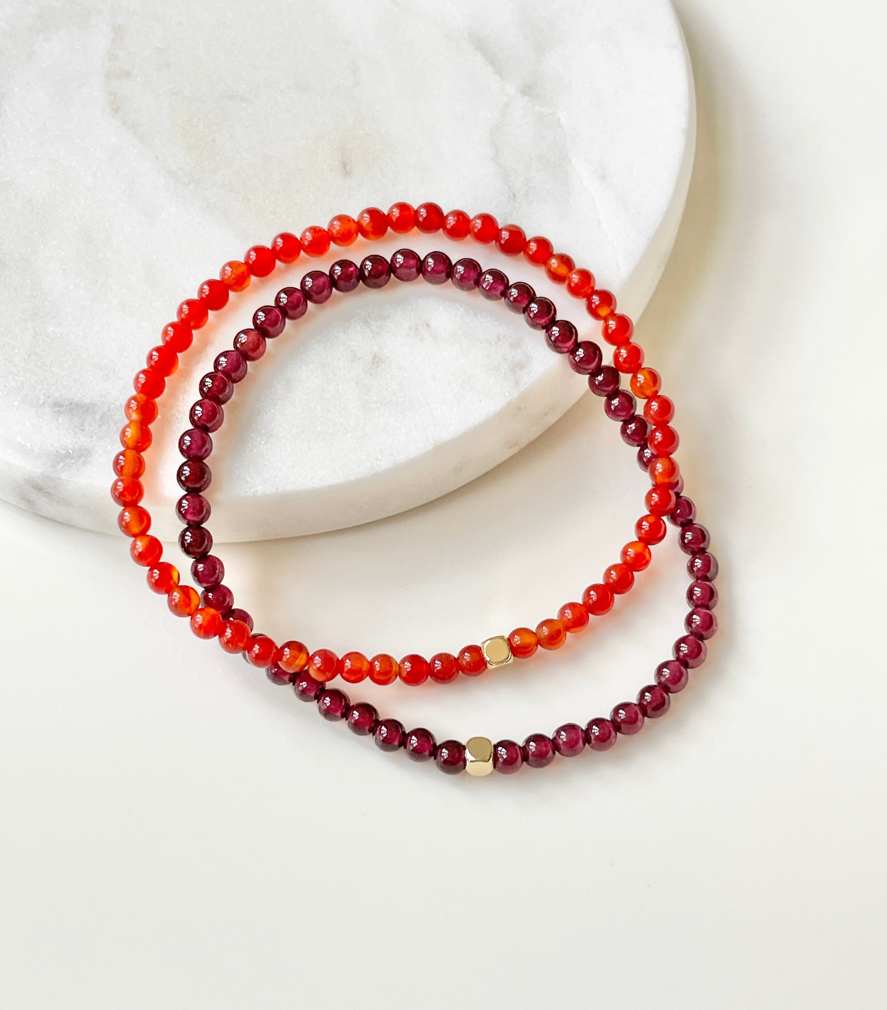 Garnet & Carnelian Bracelet Stack Fable Stones