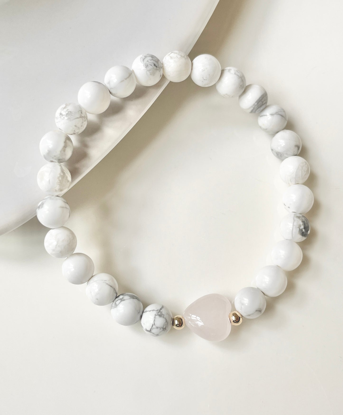 Howlite & Rose Quartz Statement Bracelet