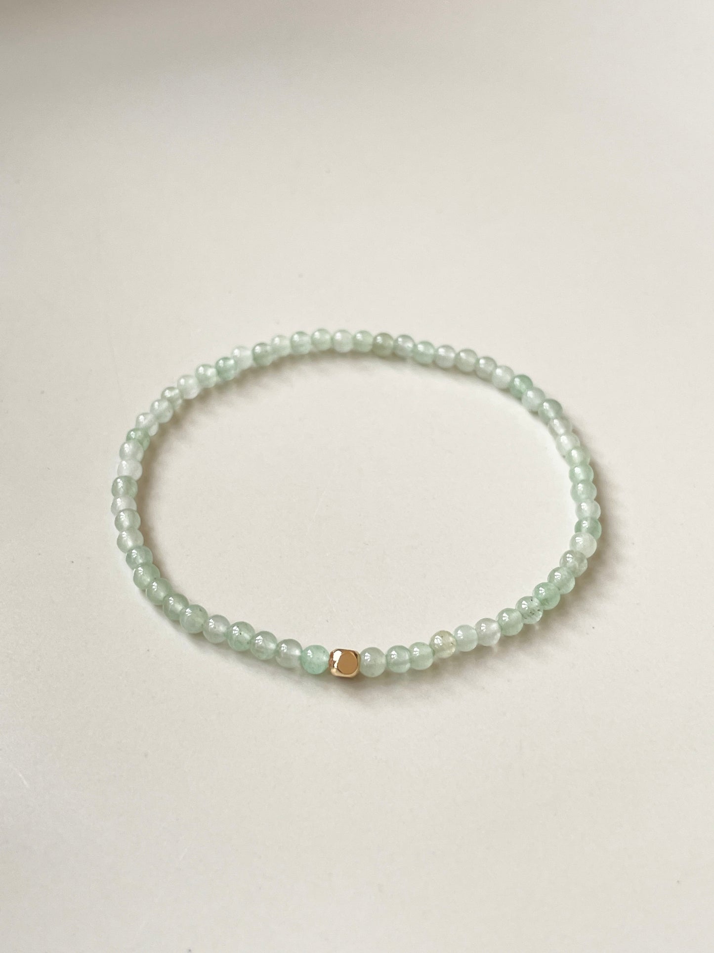 Dainty Aventurine Bracelet, Single Gold Accent, For Wealth