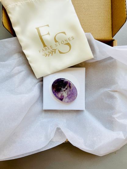 The Balance Ritual Stone – Polished Amethyst Worry Stone