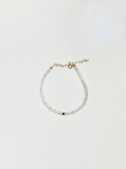 The Flow State Bracelet – Aquamarine & Gold-Filled