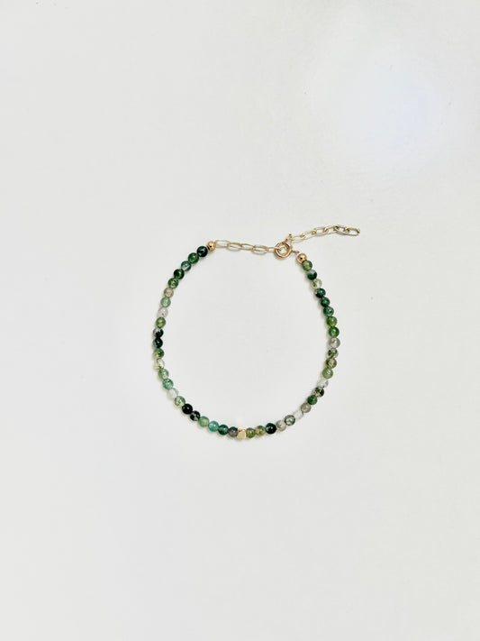 The Growth Ritual Bracelet – Moss Agate & Gold-Filled