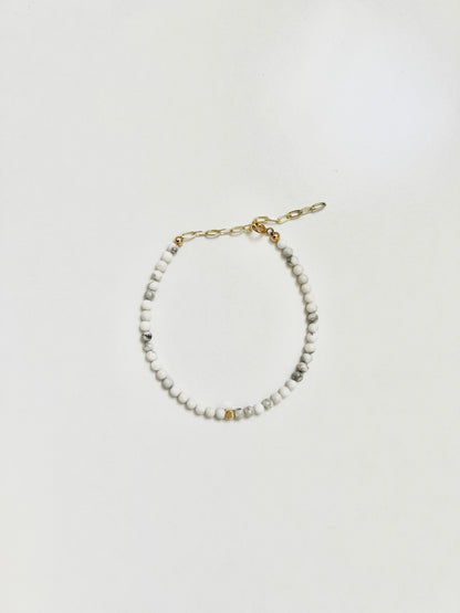 The Stillness Ritual Bracelet – White Howlite & Gold-Filled