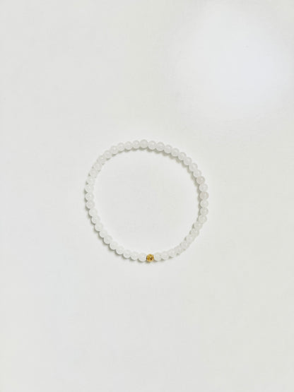 The Purity Ritual Bracelet – White Jade & Gold Vermeil