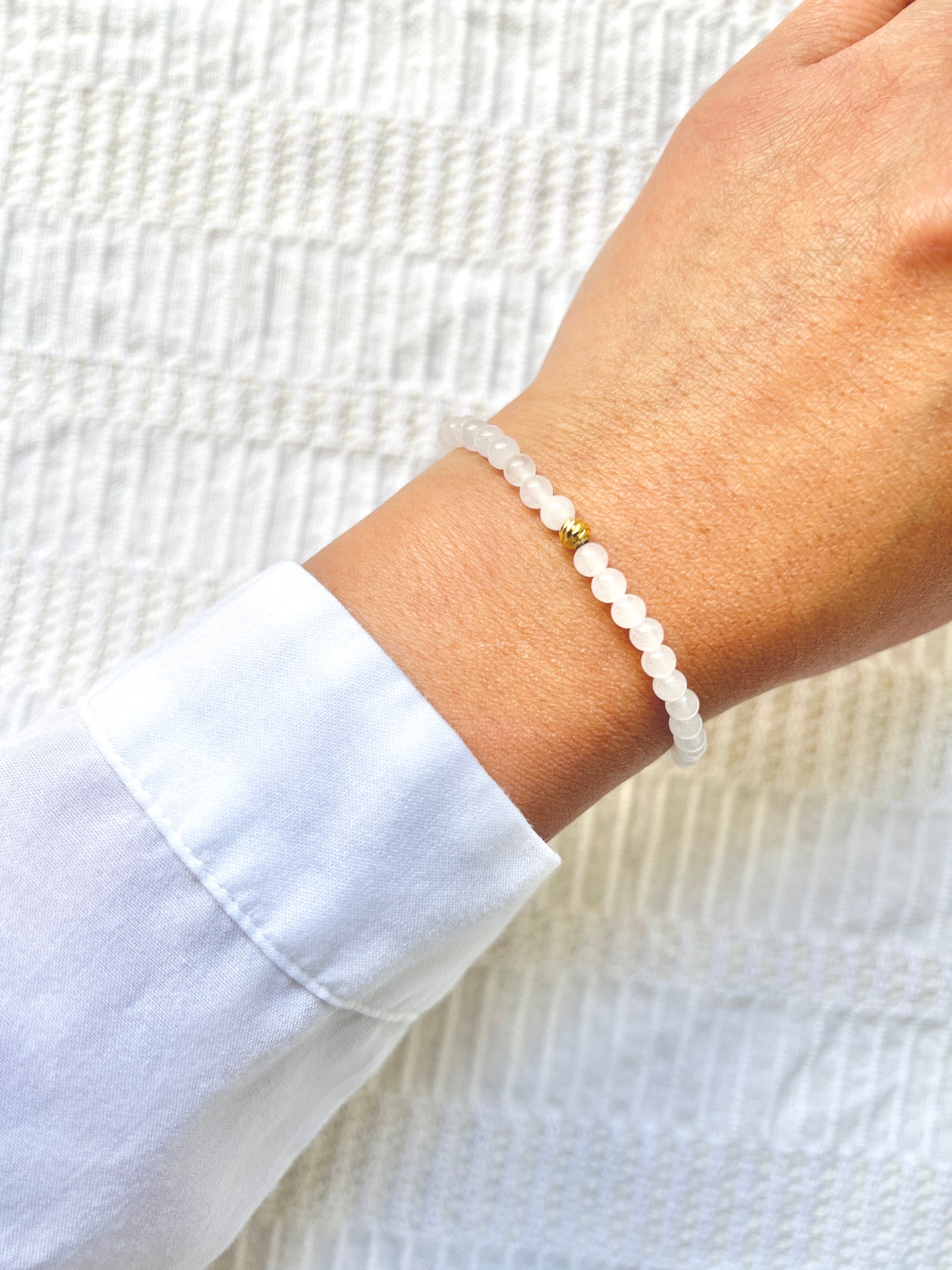 The Purity Ritual Bracelet – White Jade & Gold Vermeil