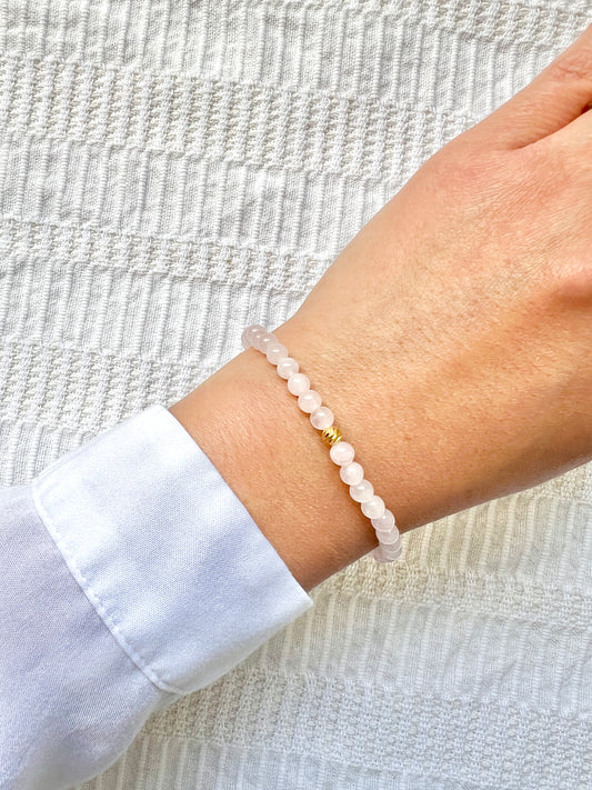 The Love Ritual Bracelet – Rose Quartz & Gold Vermeil