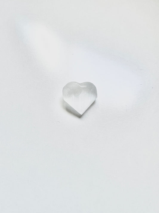 The Cleansing Heart Stone – Polished Selenite Palm Stone