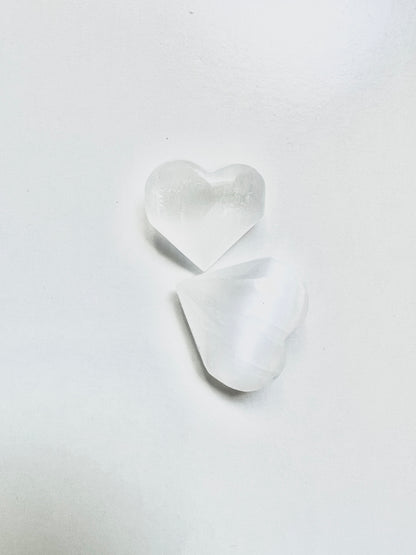 The Cleansing Heart Stone – Polished Selenite Palm Stone