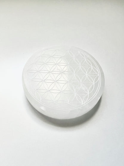 Flower of Life - Selenite Charging Plate