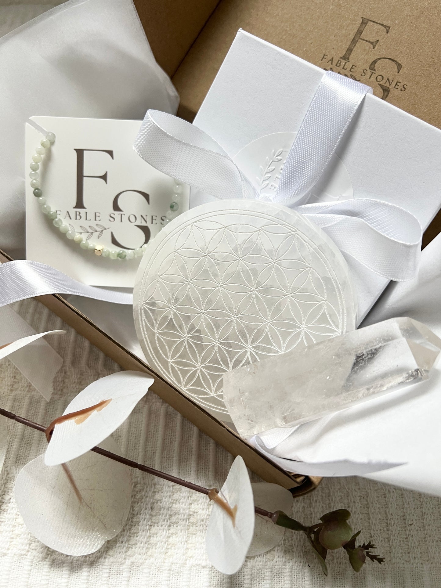 The Home Sanctuary Gift Box — Burmese Jade & Selenite Ritual Set