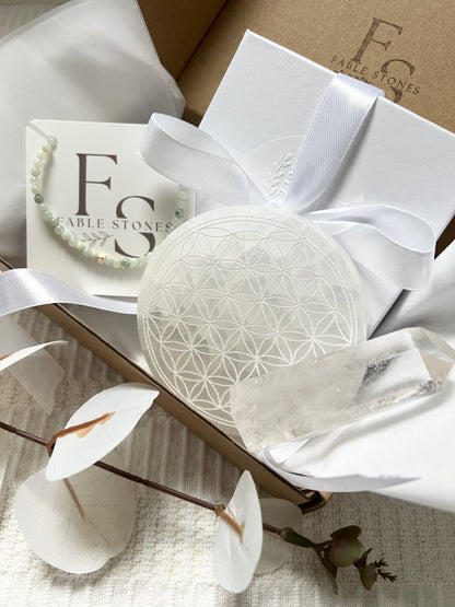 The Home Sanctuary Gift Box — Burmese Jade & Selenite Ritual Set