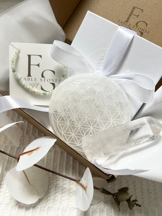 The Home Sanctuary Gift Box — Burmese Jade & Selenite Ritual Set