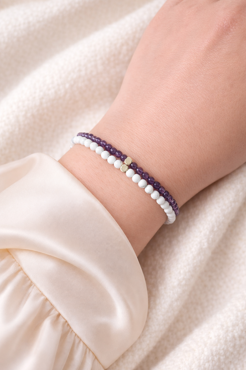 Howlite & Amethyst Bracelet Stack Fable Stones