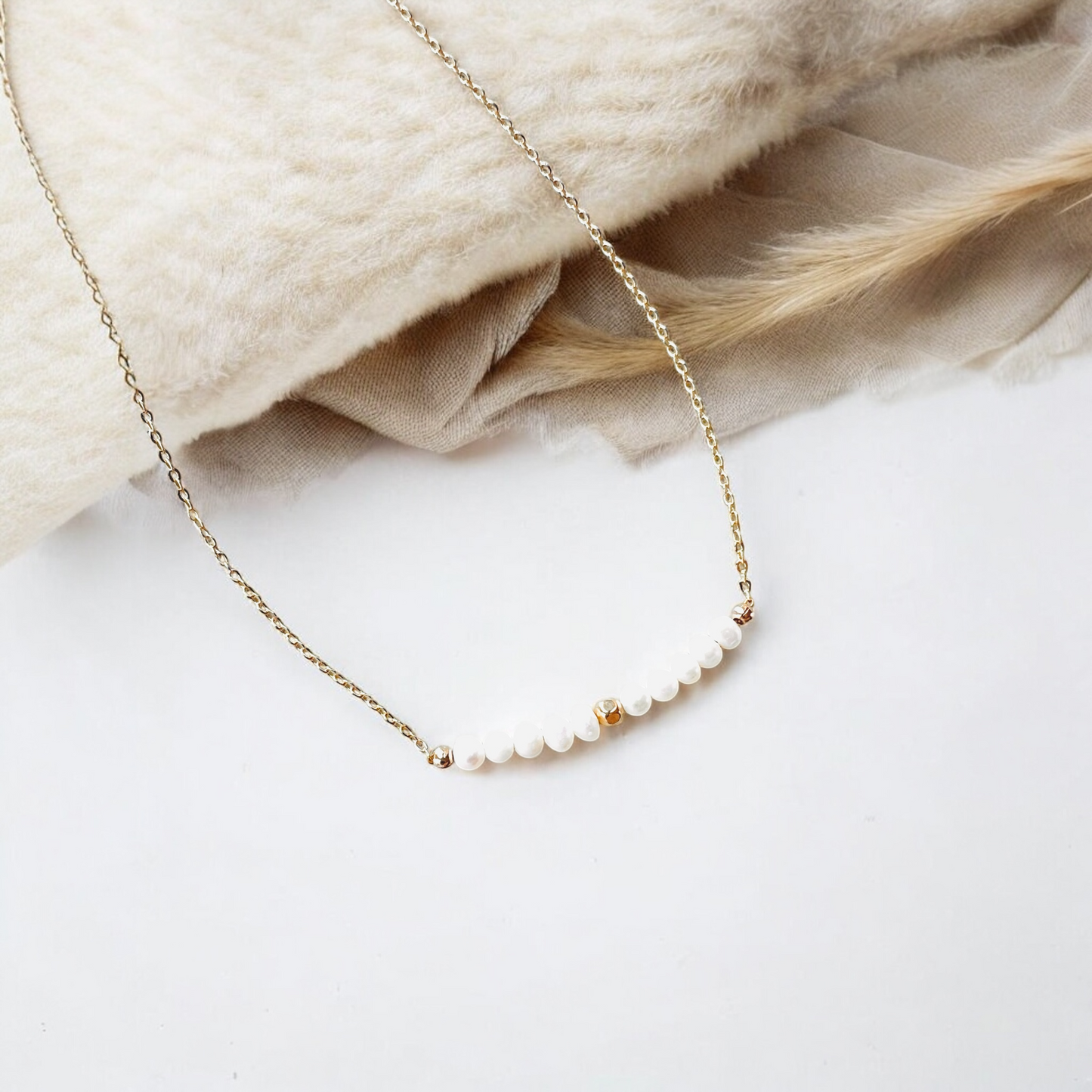 The Elara Necklace – Freshwater Pearls on 14K Gold-Filled Chain