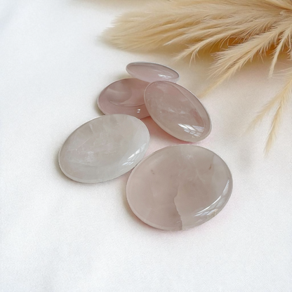 The Heartfelt Ritual Stone – Polished Rose Quartz Worry Stone