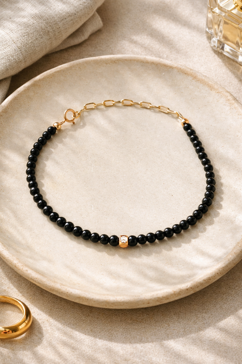 Black Onyx and Gold-Filled Bracelet Fable Stones