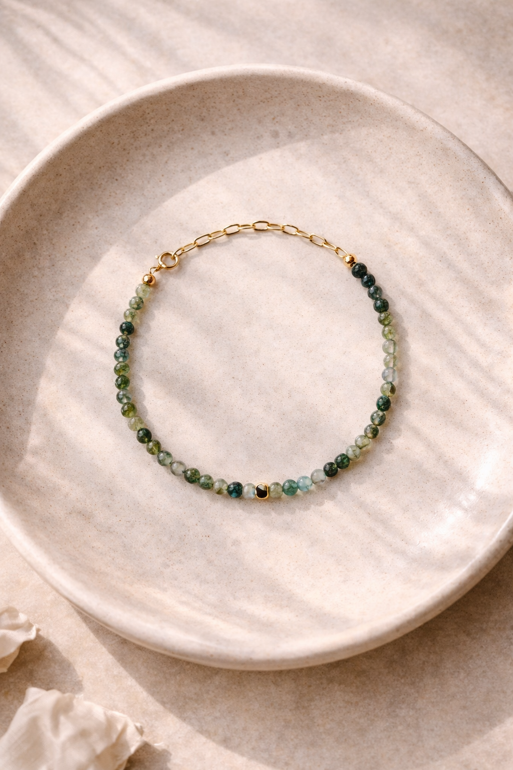 Moss Agate and Gold-Filled Bracelet Fable Stones