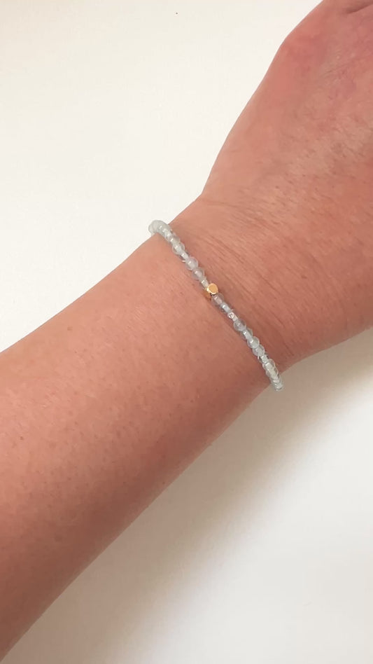 The Flow State Bracelet – Aquamarine & Gold-Filled