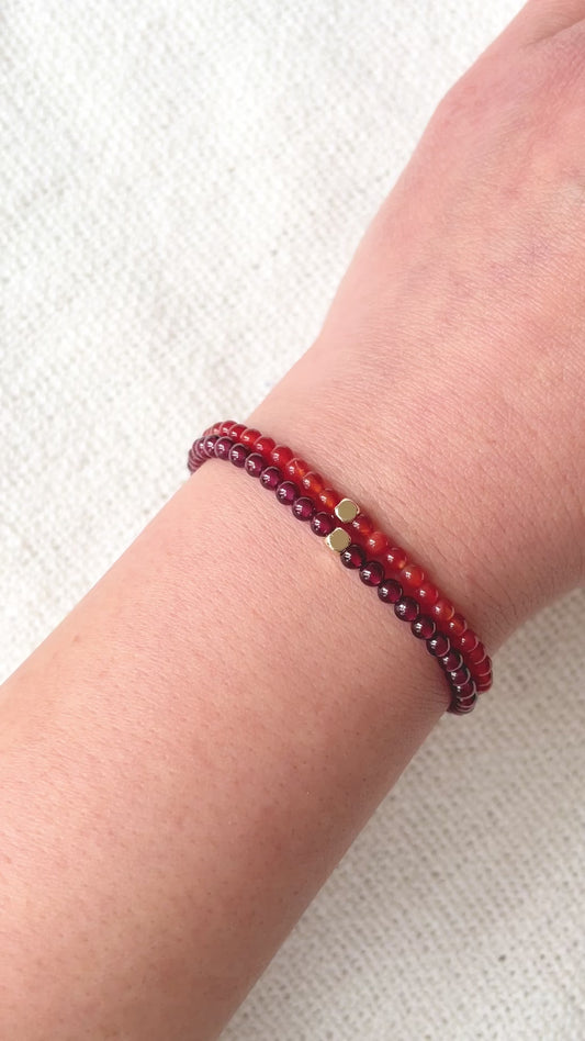 The Vitality Duo – Garnet & Carnelian Bracelet Set