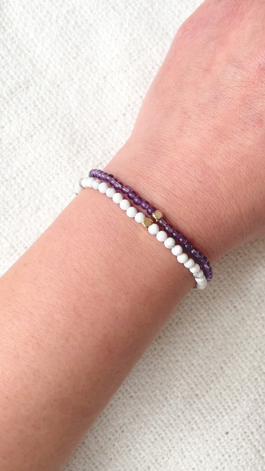 The Calm Ritual Set – Howlite & Amethyst Duo