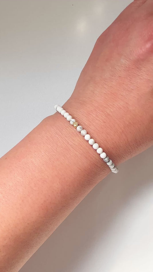 The Stillness Ritual Bracelet – White Howlite & Gold-Filled