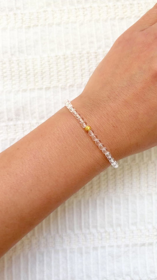 The Manifestation Ritual Bracelet – Clear Quartz & Gold Vermeil