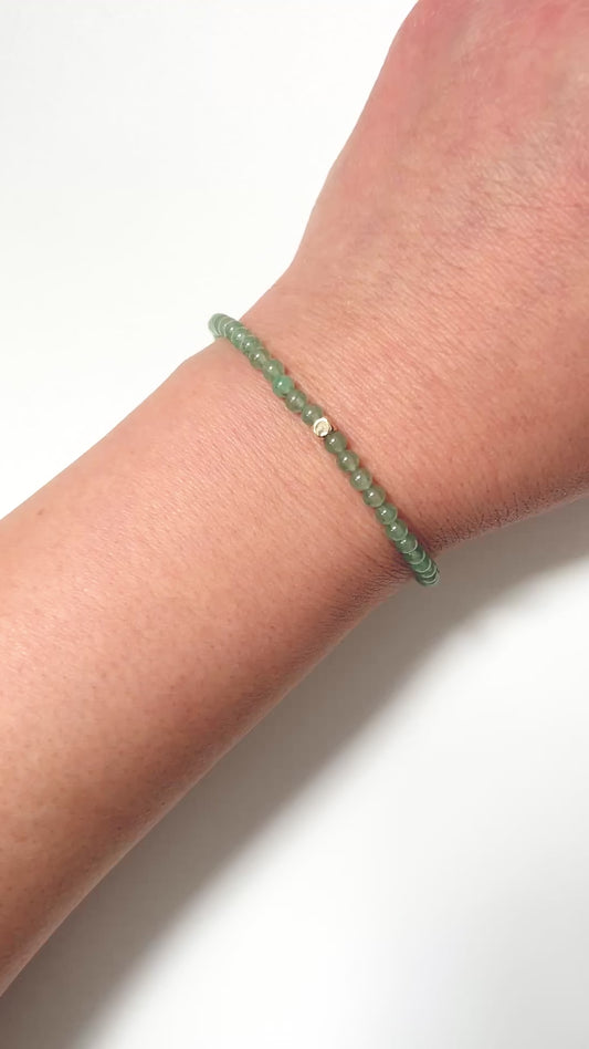 The Opportunities Opening Bracelet – Green Aventurine & Gold-Filled