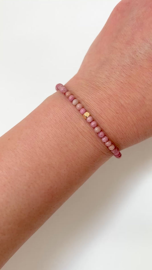 The Clarity Ritual Bracelet – Rhodochrosite & Gold-Filled