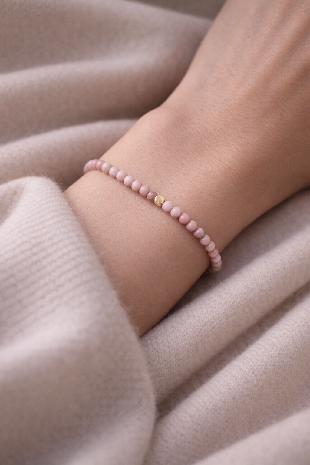 Rhodochrosite and Gold Filled Bracelet Fable Stones