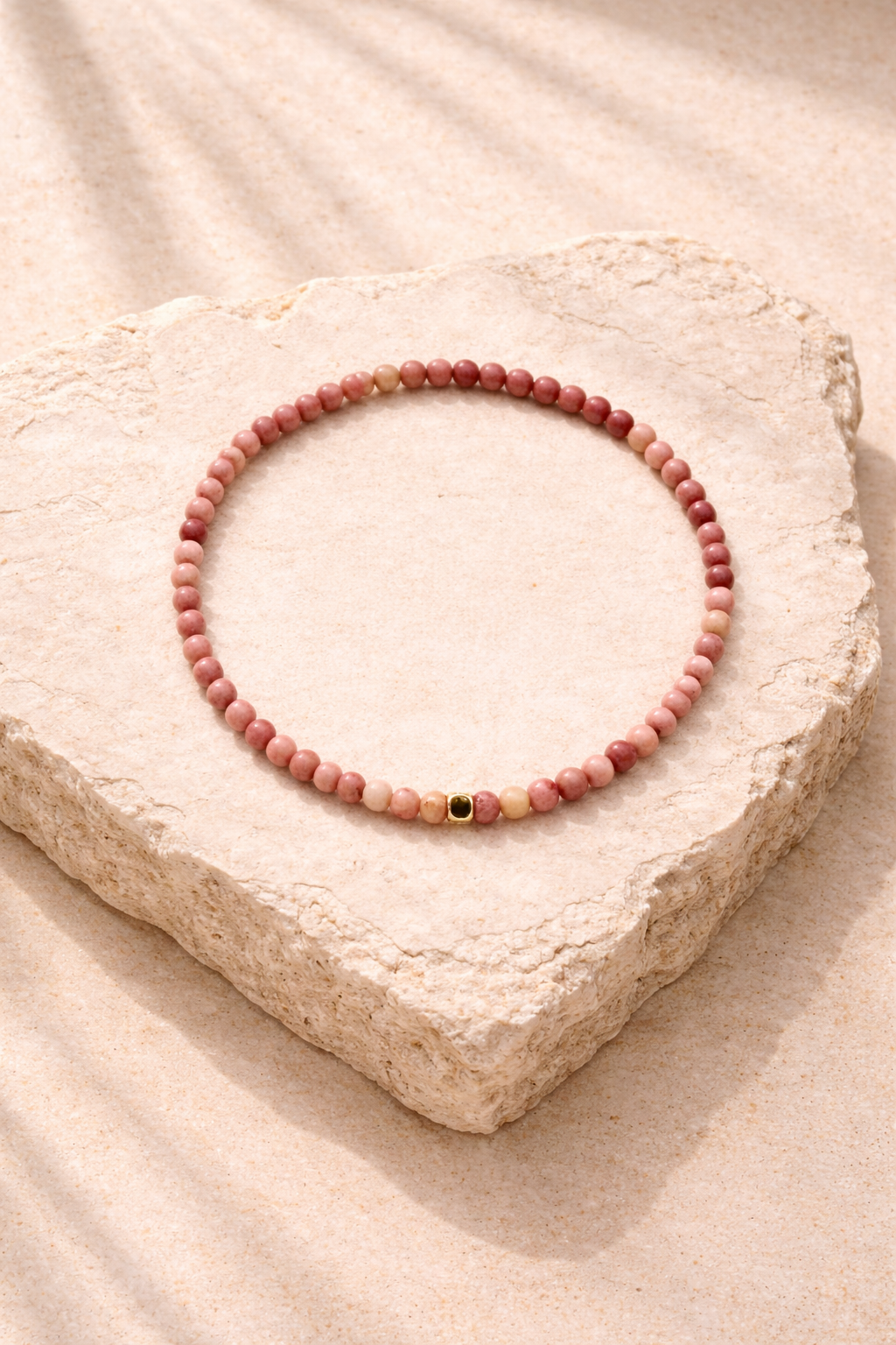 Rhodochrosite and Gold Filled Bracelet Fable Stones